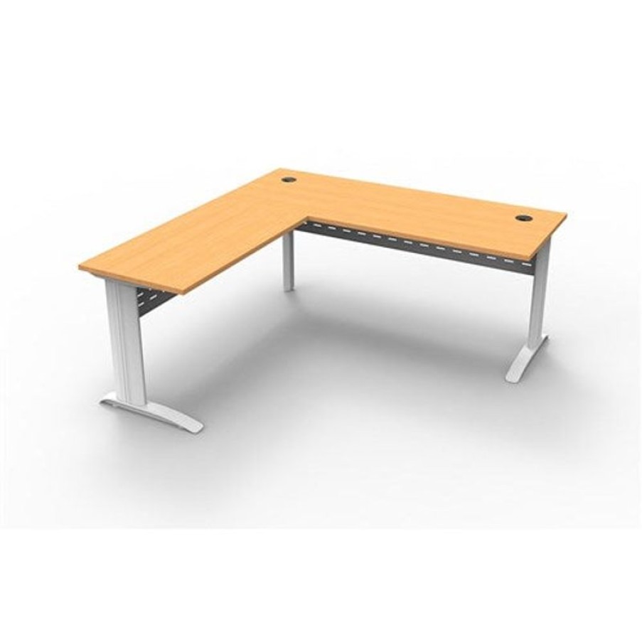 Office Furniture | RapidLine Rapidline Span Desk And Return 1800/1100W X 700/600D X 730Mmh Beech/White