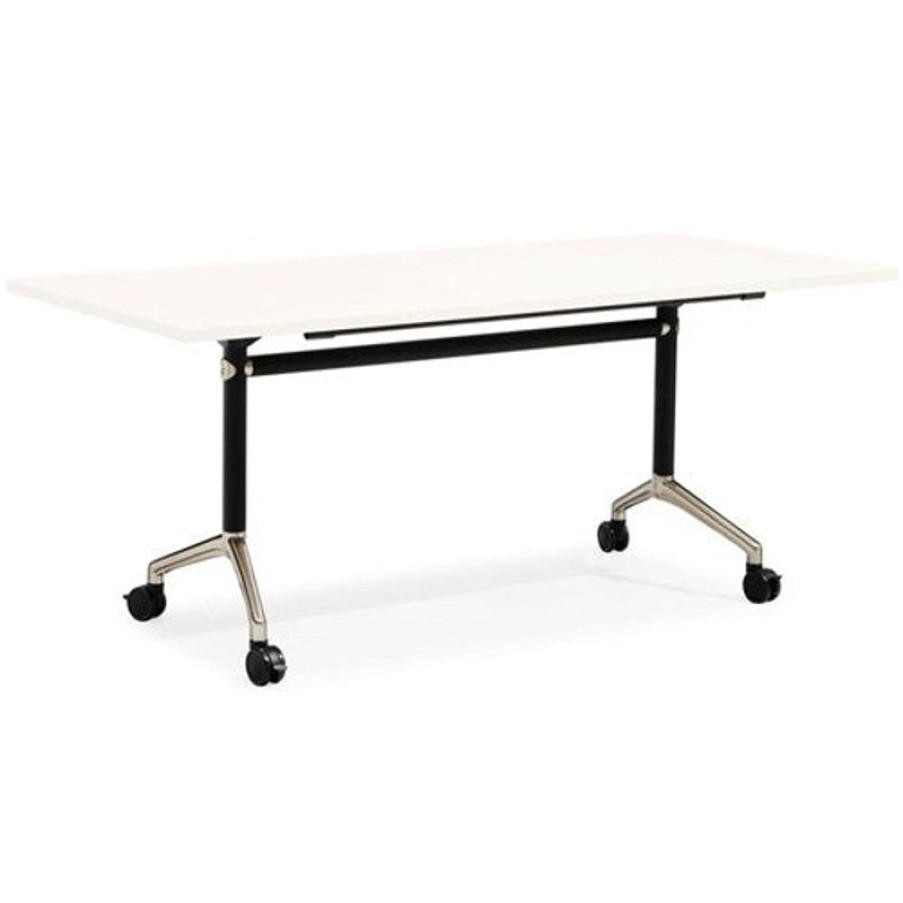 Office Furniture | RapidLine Rapidline Typhoon Flip Top Table 1800W X 750D X 750Mmh White Top Black Frame