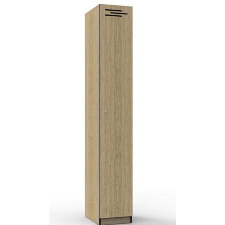 Storage | RapidLine Rapidline Infinity Melamine 1 Door Locker 305Wx455Dx1850Mmh Oak With Black Edging