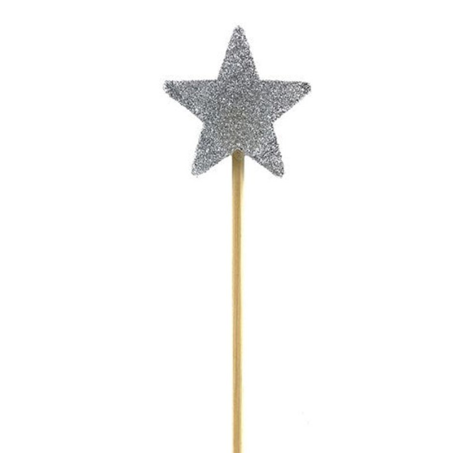 Telephones & Accessories | Alpen Alpen Candle Long Stick Glitter Star Silver