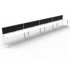 Office Furniture | RapidLine Rapidline Deluxe Infinity Desk Loop Leg Single Sided + Screen 4 Person 6000Mmw White/White