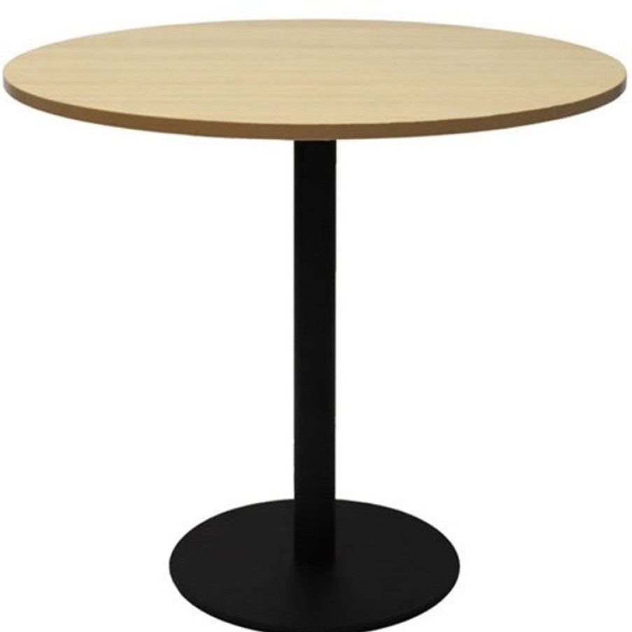 Office Furniture | RapidLine Rapidline Disc Base Round Table 1200D X 755Mmh Oak Top Black Base