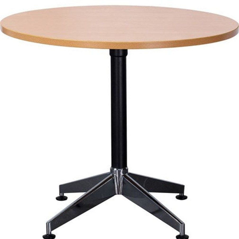 Office Furniture | RapidLine Rapidline Typhoon Round Table 1200D X 730Mmh Beech Top Black Base