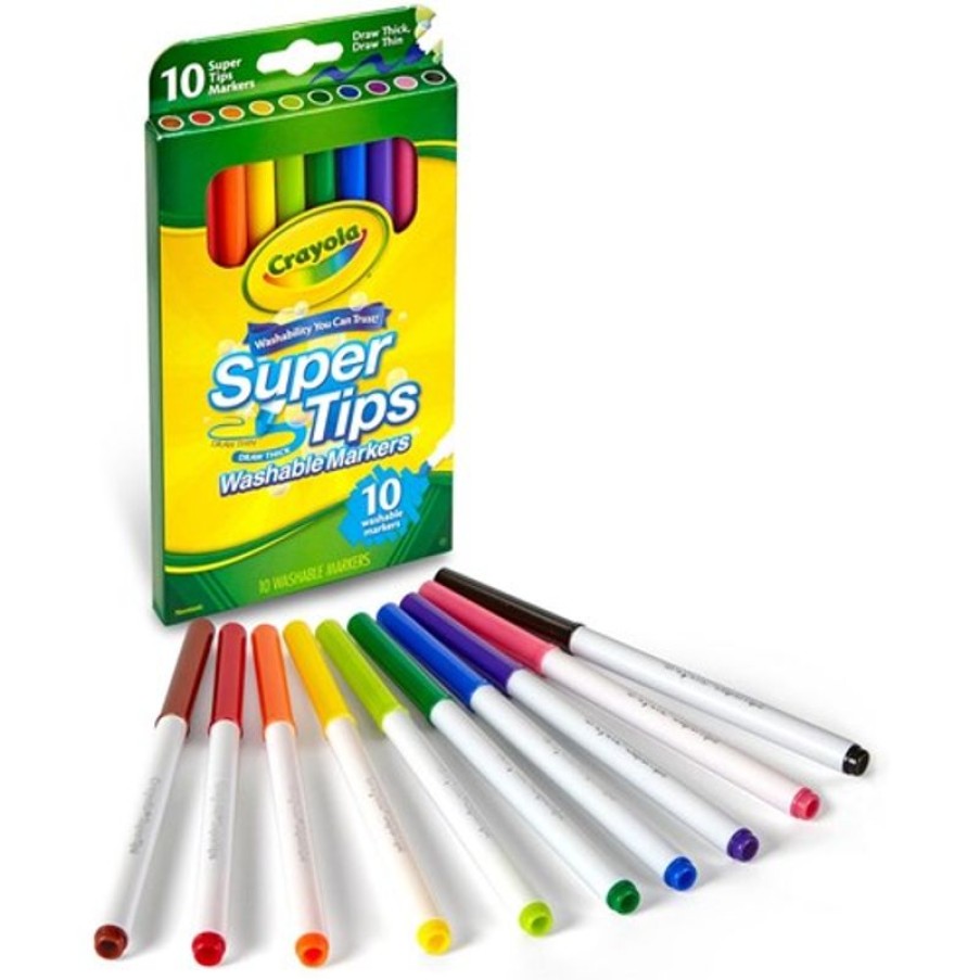 Telephones & Accessories | Crayola Crayola Thinline Markers Super Tips Washable 10 Assorted