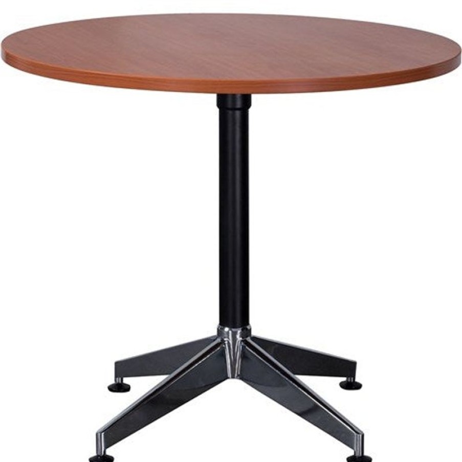 Office Furniture | RapidLine Rapidline Typhoon Round Table 1200D X 730Mmh Cherry Top Black Base