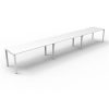 Office Furniture | RapidLine Rapidline Deluxe Infinity Desk Profile Leg Single Sided 3 Person 5400Mmw White/White