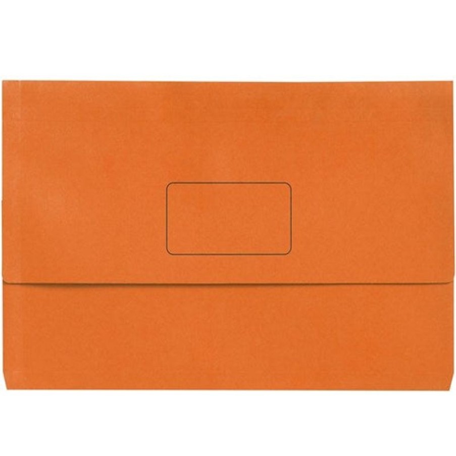 Files | Marbig Marbig Slimpick Manilla Document Wallet Foolscap 30Mm Gusset Orange Pack Of 10