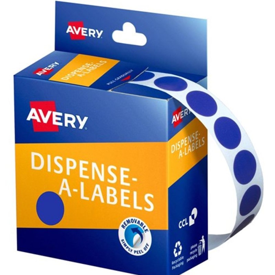 Telephones & Accessories | Avery Avery Removable Dispenser Labels 14Mm Round Blue Pack Of 1050