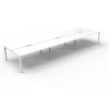 Office Furniture | RapidLine Rapidline Deluxe Infinity Desk Profile Leg Double Sided 6 Person 5400Mmw White/White