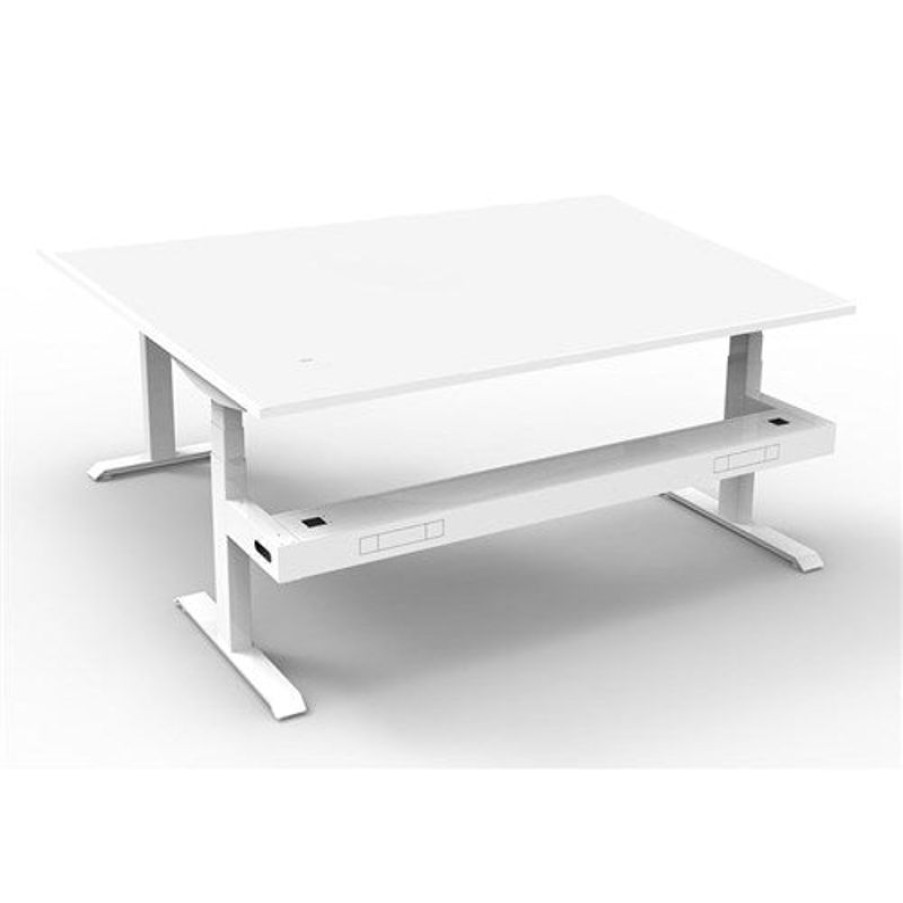 Office Furniture | RapidLine Rapidline Boost+ Corner Workstation + Tray 1800/1500W X 750D X 1270Mmh White / White