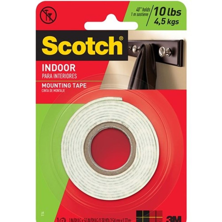 Tapes & Adhesives | Scotch Scotch 114 Mounting Tape 2.5Cmx1.3M Indoor Strip