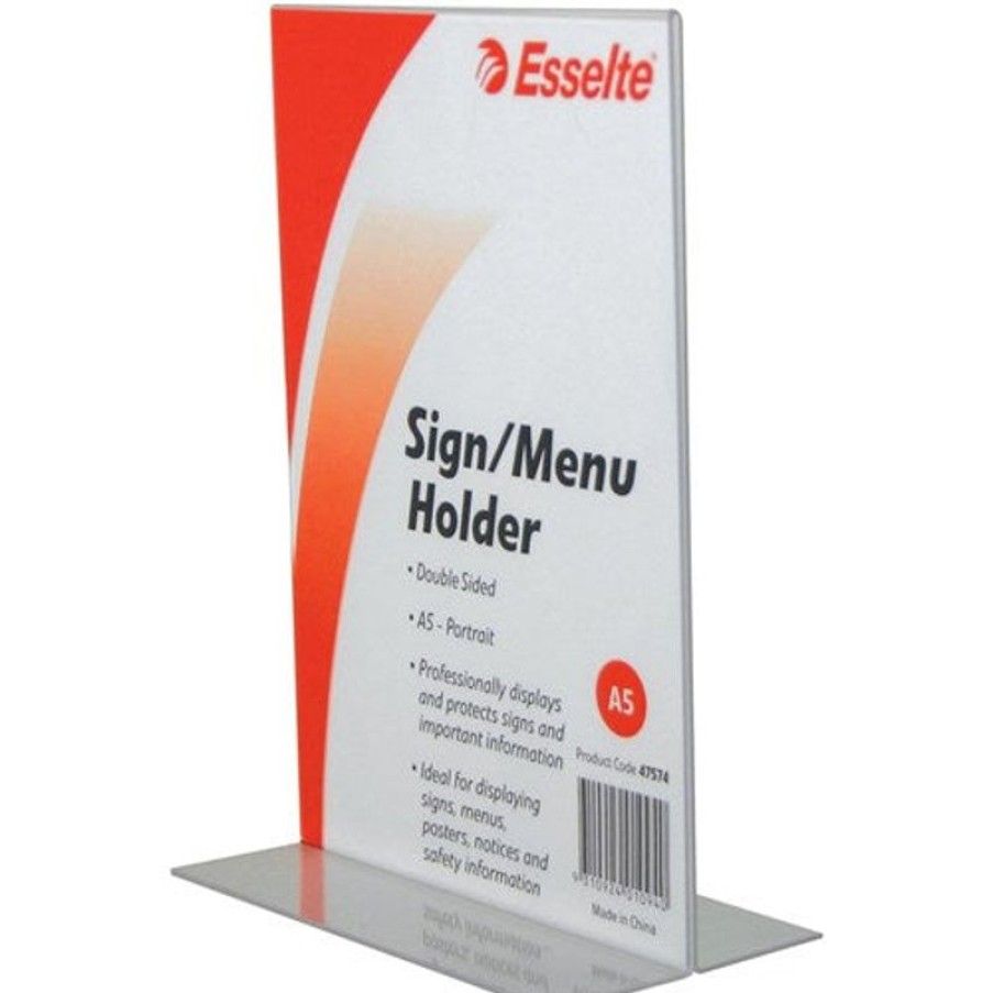 Brochure Holders | Esselte Esselte Sign/Menu Holder A5 Double Sided Portrait