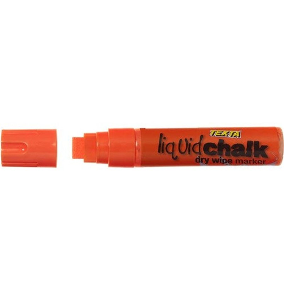 Markers & Highlighters | Texta Texta Jumbo Liquid Chalk Marker Dry Wipe Chisel 15Mm Orange