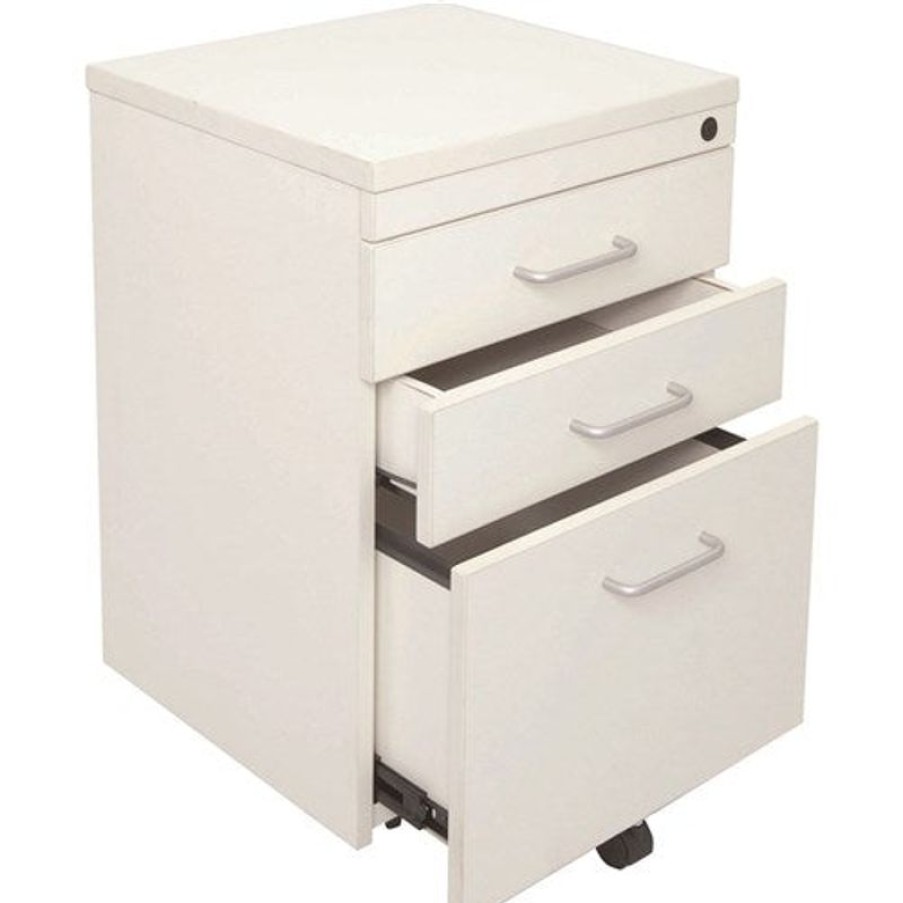 Office Furniture | RapidLine Rapidline Rapid Span Mobile Pedestal 2 Drawer 1 File 465W X 447D X 690Mmh White