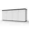 Storage | RapidLine Rapidline Infinity Swing 4 Door Cupboard 1800W X 450D X 730Mmh White With Black Edge