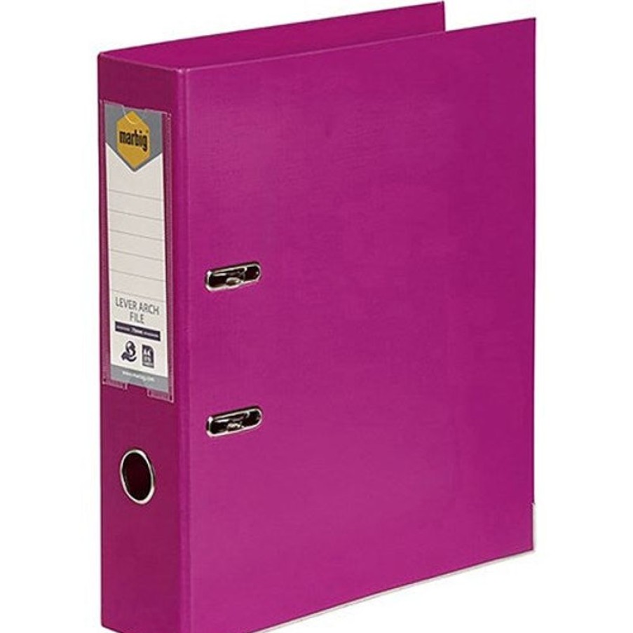 Binders & Folders | Marbig Marbig Linen Pe Lever Arch Binder A4 75Mm Pink