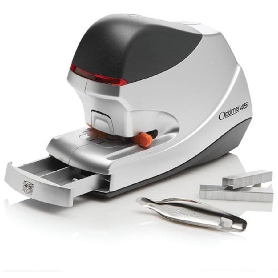 Staplers | Rexel Rexel Optima Grip Electric Stapler 45 Sheet Capacity Silver And Black