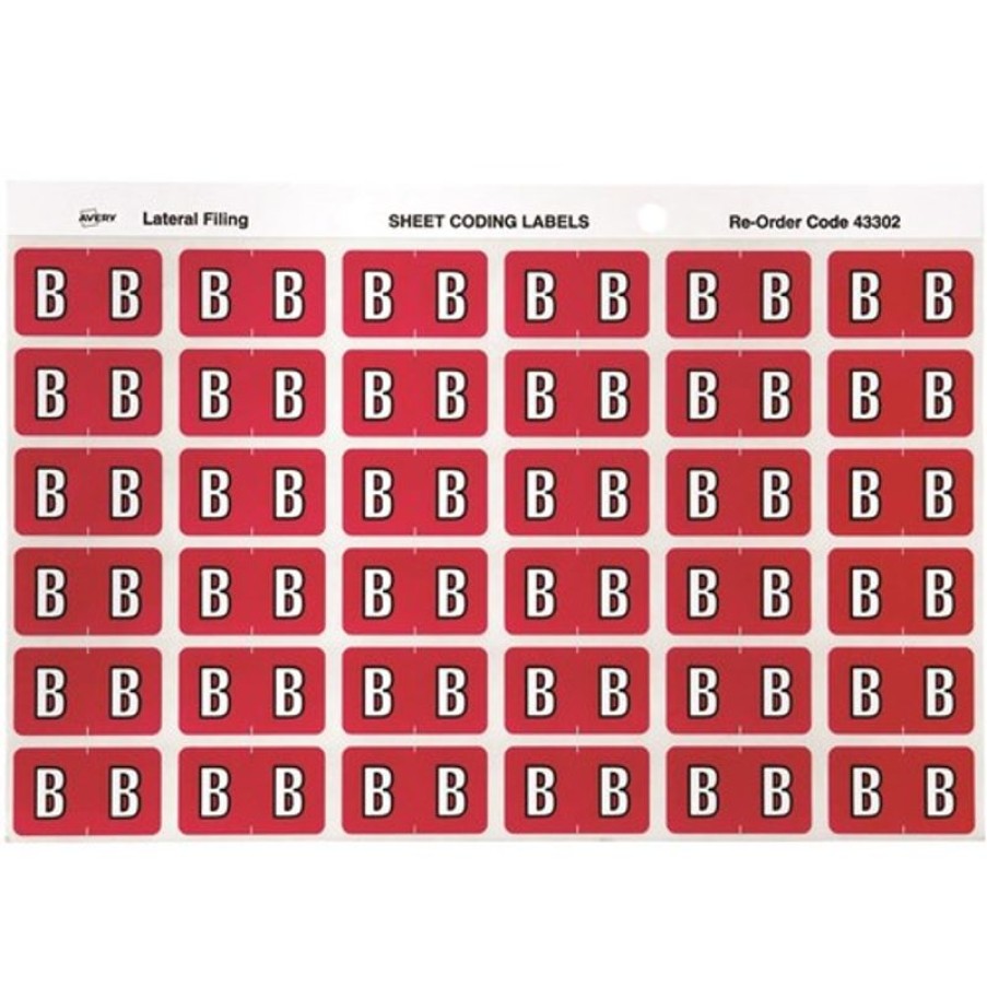 Telephones & Accessories | Avery Avery Alphabet Coding Label B Side Tab 25X38Mm Magenta Pack Of 180