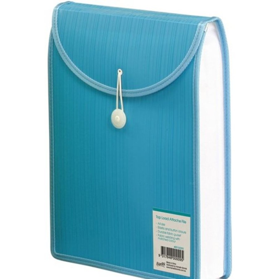 Telephones & Accessories | Bantex Bantex Attache File Top Load A4 Polypropylene With Button Closure Blue