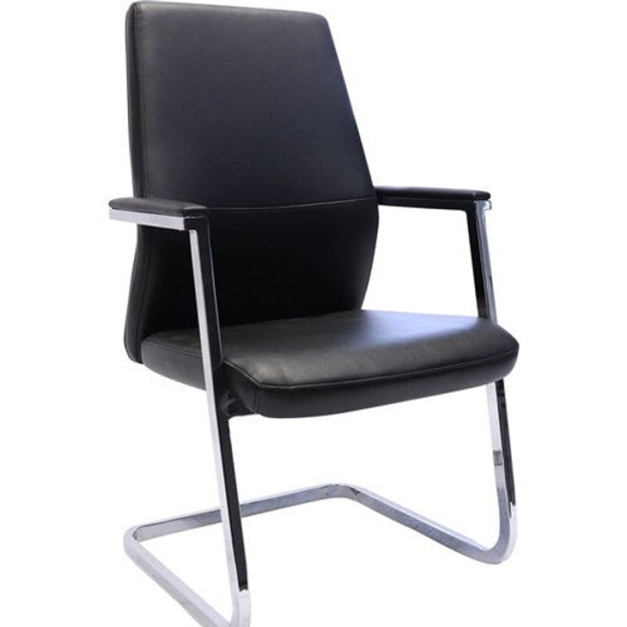 Chairs & Accessories | RapidLine Rapidline Cl3000V Slimline Executive Cantilever Chair Medium Back With Arms Black Pu