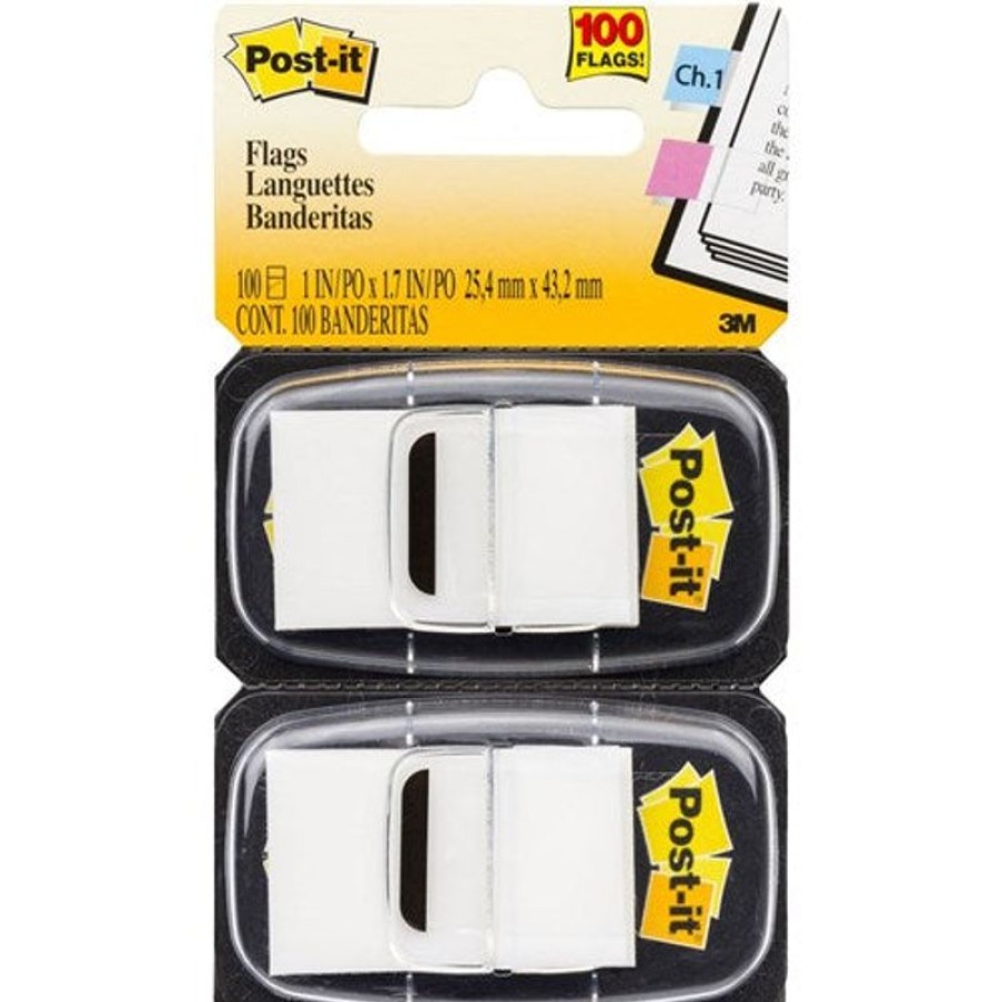 Notes & Flags | Post-It Post-It 680-We2 Flags Twin Pack 25X43Mm White Pack Of 2