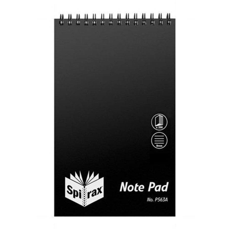 Paper, Post & Books/Books | Spirax Spirax P563A Reporter Notebook Poly Cover 200Mmx127Mm Ruled 200 Page Top Open Black