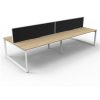 Office Furniture | RapidLine Rapidline Deluxe Infinity Desk Loop Leg Double Sided + Screen 4 Person 2400Mmw Oak/White