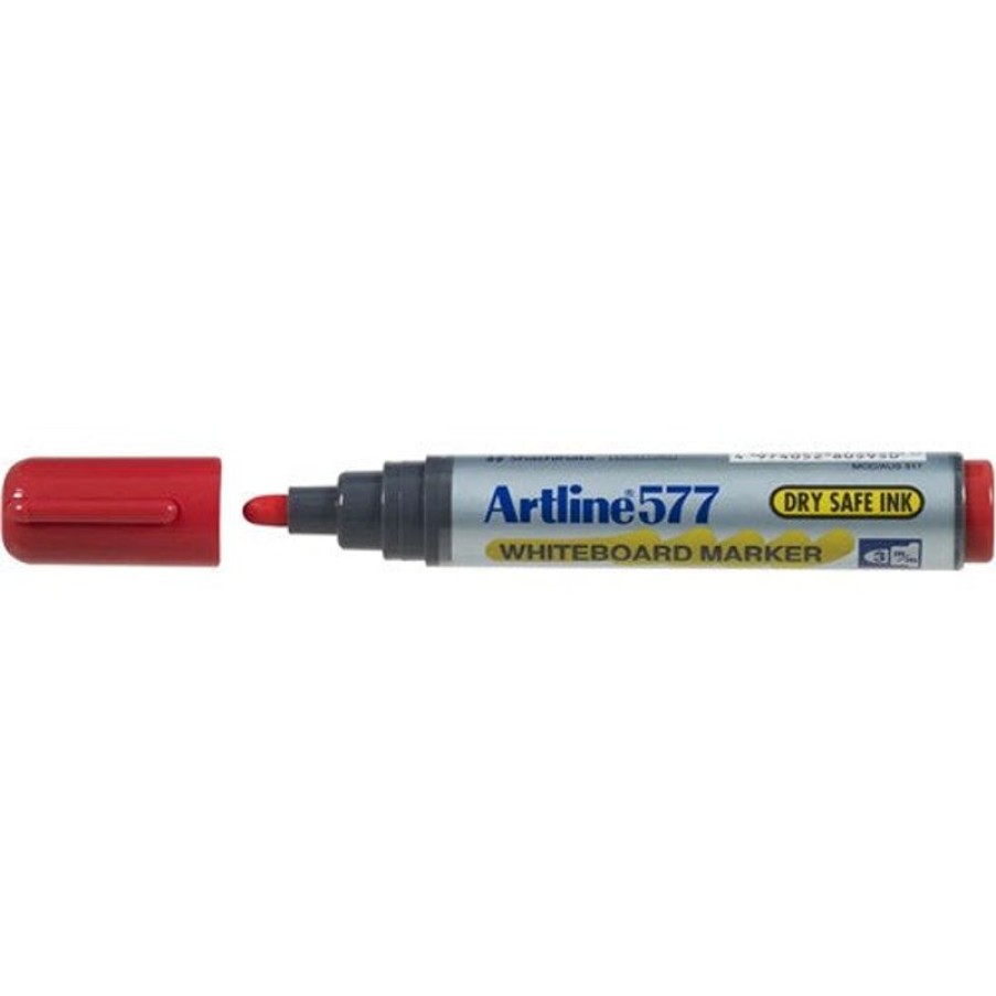 Telephones & Accessories | Artline Artline 577 Whiteboard Marker Bullet 3Mm Red Box12