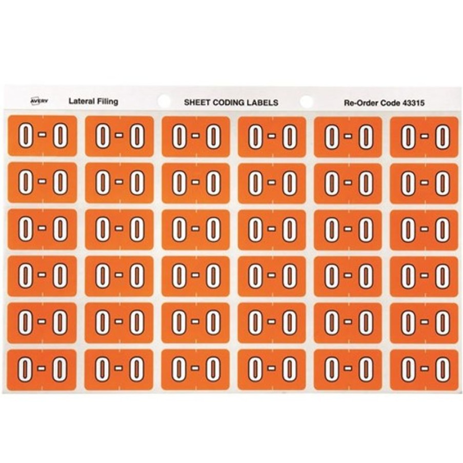 Telephones & Accessories | Avery Avery Alphabet Coding Label O Side Tab 25X38Mm Orange Pack Of 180