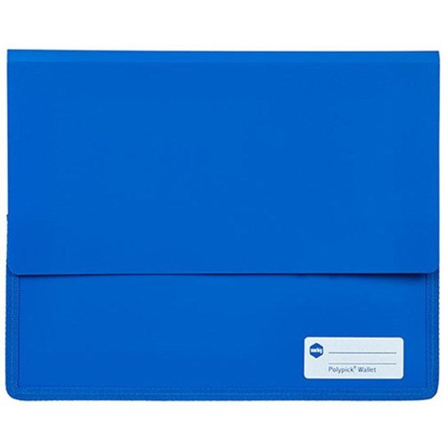 Files | Marbig Marbig Polypick Document Wallet A4 Heavy Duty 45Mm Gusset Blue