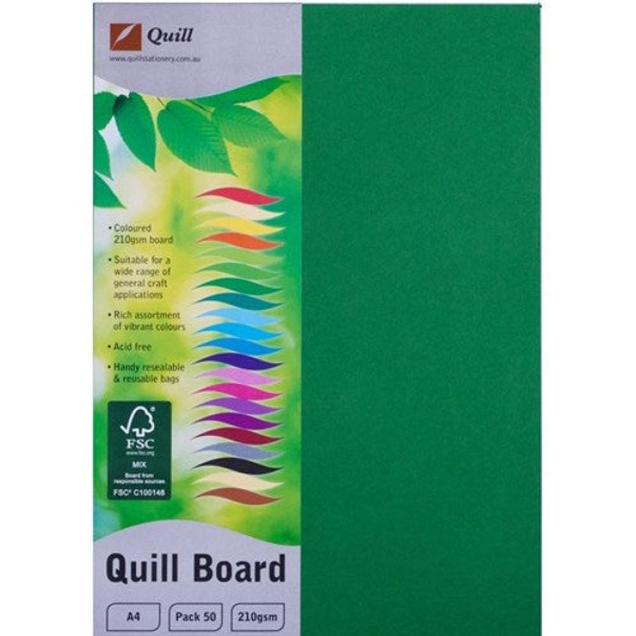 School Supplies/Art & Craft | Quill Quill Board A4 210Gsm Emerald Pack Of 50