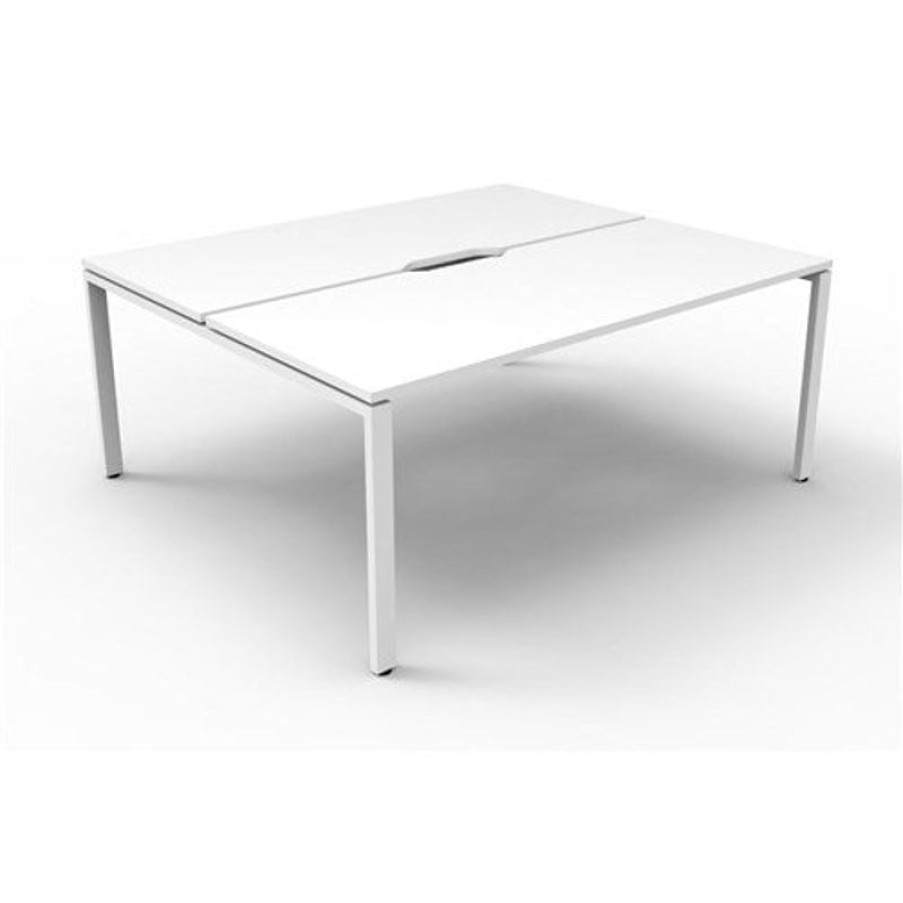 Office Furniture | RapidLine Rapidline Deluxe Infinity Desk Profile Leg Double Sided 2 Person 1800Mmw White/White