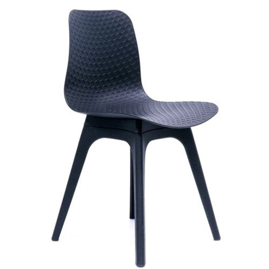 Chairs & Accessories | RapidLine Rapidline Lucid Breakout Room Chair Black Timber Leg Black Patterned Poly Shell