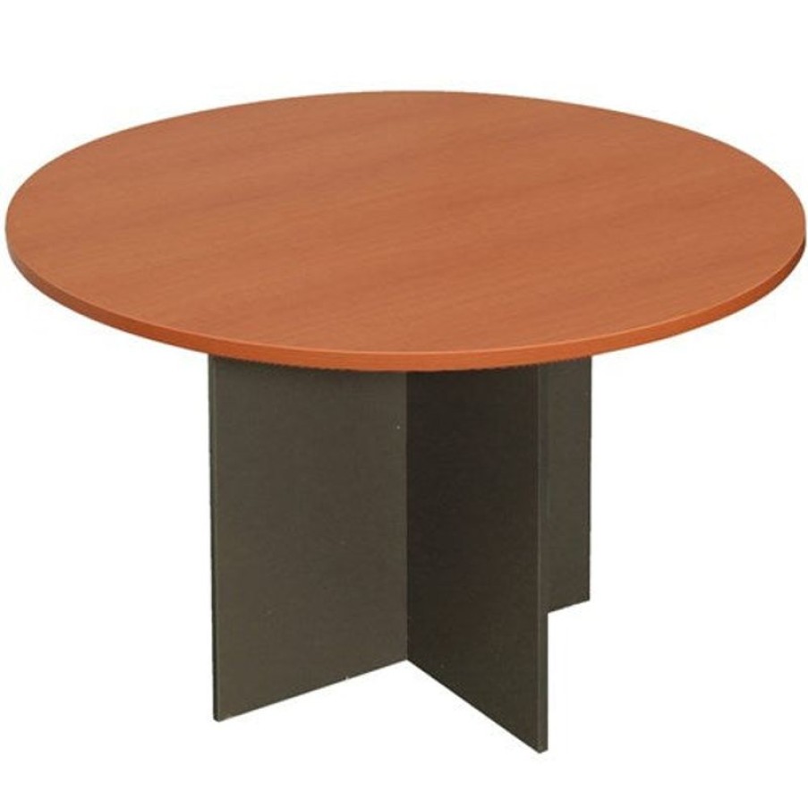 Office Furniture | RapidLine Rapidline Rapid Worker Round Table 1200D X 730Mmh Cherry Top Ironstone Base