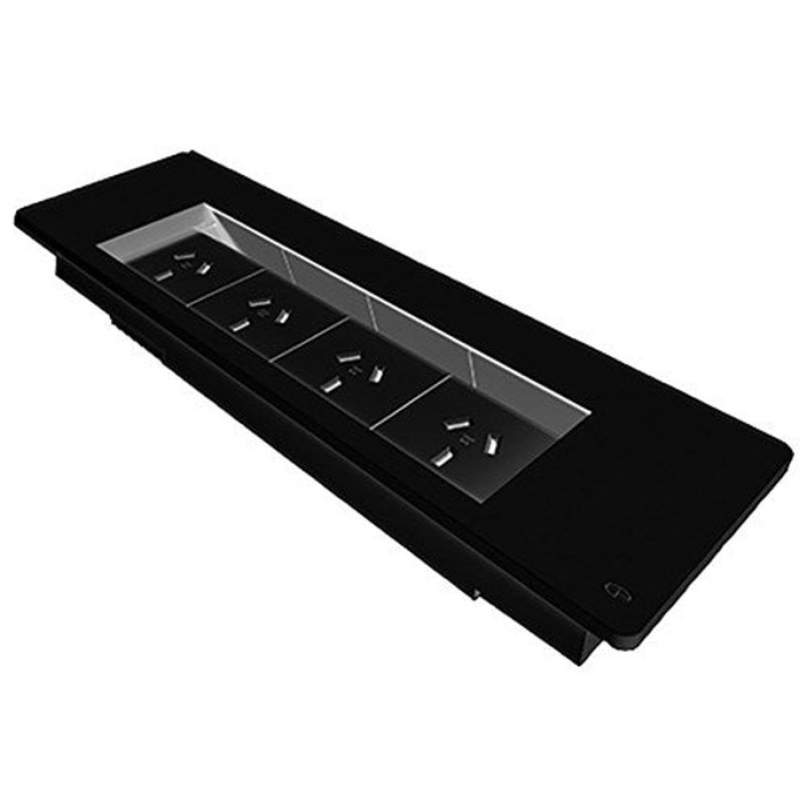 Office Furniture | RapidLine Rapidline Table Surface Mounted Flip Box 4 Gpo Black