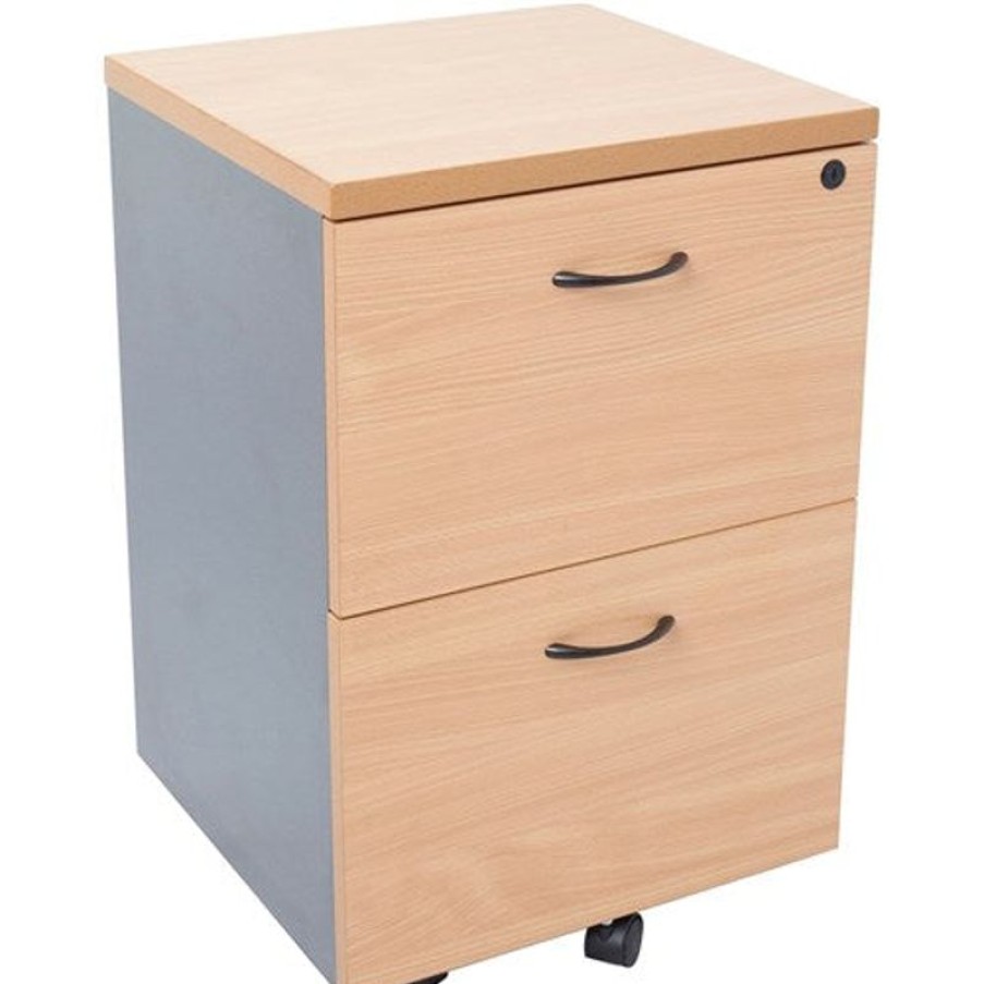 Office Furniture | RapidLine Rapidline Rapid Worker Mobile Pedestal 2 File Drawer 465W X 447D X 690Mmh Beech/Ironstone