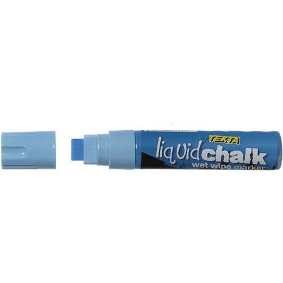 Markers & Highlighters | Texta Texta Jumbo Liquid Chalk Marker Wet Wipe Chisel 15Mm Blue