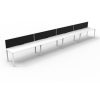 Office Furniture | RapidLine Rapidline Deluxe Infinity Desk Profile Leg One Sided + Screen 4 Person 6000Mmw White/White