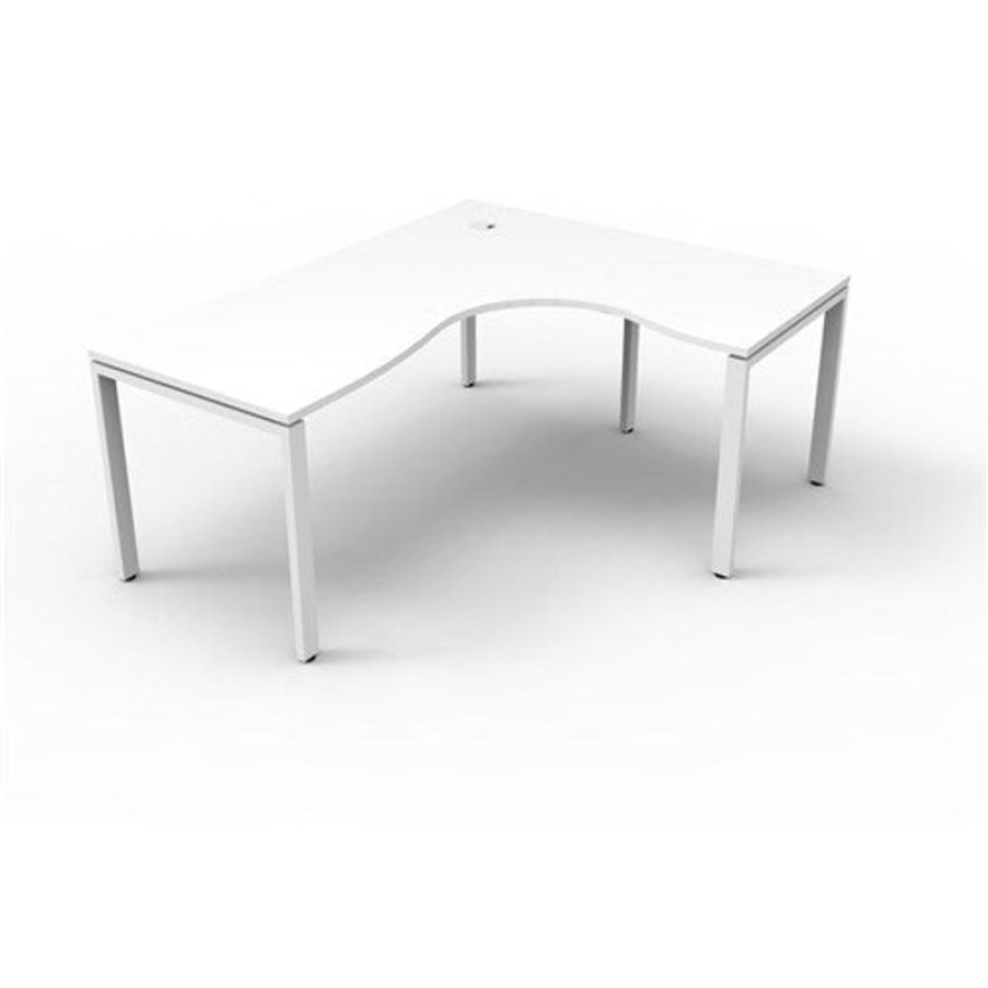 Office Furniture | RapidLine Rapidline Deluxe Infinity Corner Workstation Profile Leg 1800/1800Mmw White/White