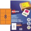 Telephones & Accessories | Avery Avery High Visibility Shipping Laser Label Orange L7165Fo 99.1X67.7Mm 8Up 200 Labels