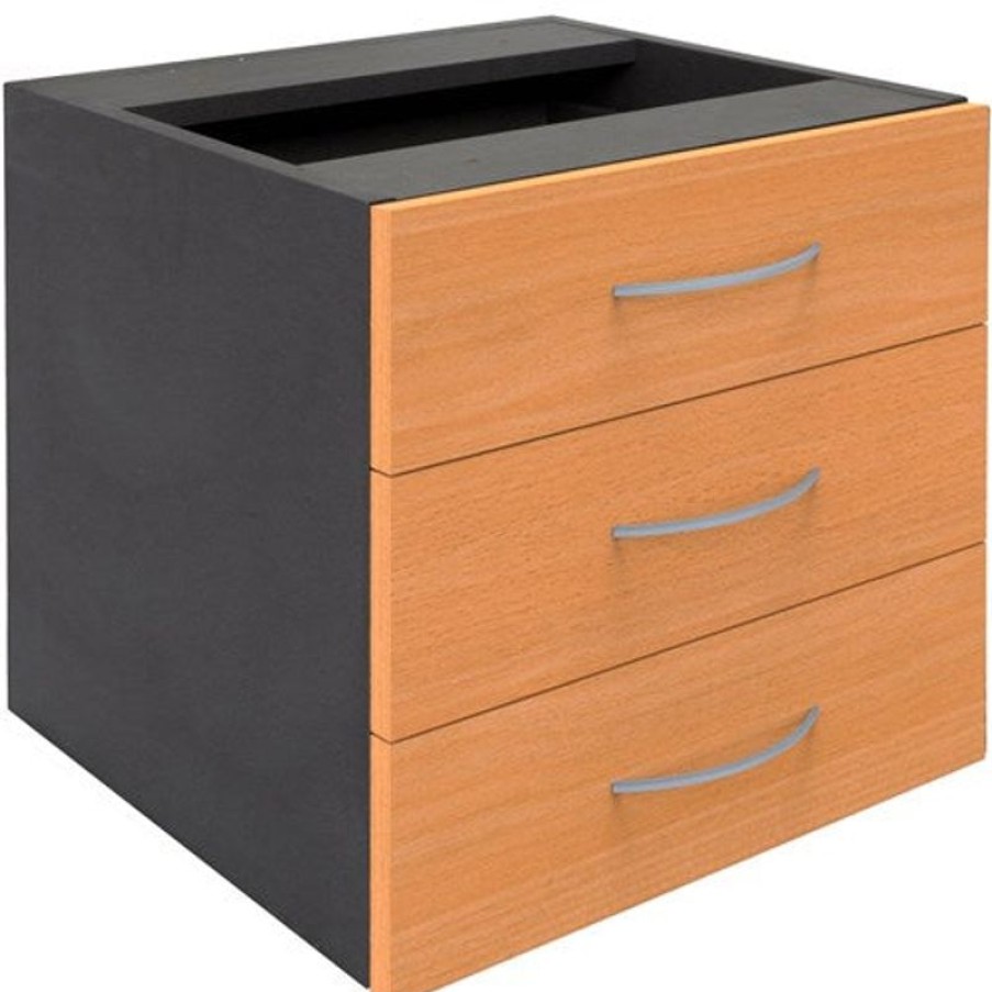 Storage | RapidLine Rapidline Rapid Worker Fixed Pedestal 3 Drawer 465W X 447D X 454Mmh Beech And Ironstone