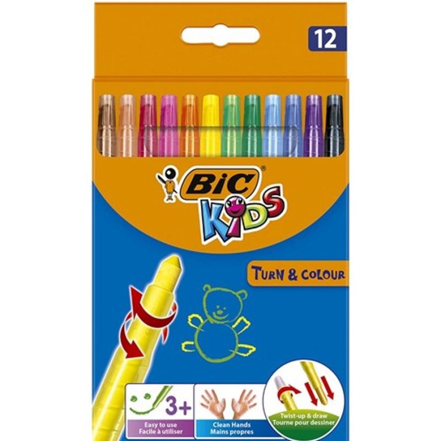 Telephones & Accessories | Bic Bic Kids Turn & Colour Twist Crayon Assorted Wallet Of 12