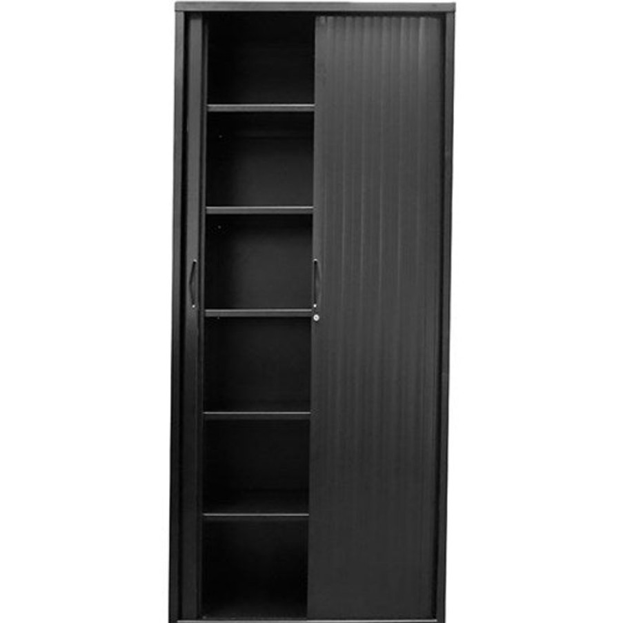 Storage | RapidLine Rapidline Go Tambour Door Cupboard No Shelves Included 900W X 473D X 1981Mmh Black