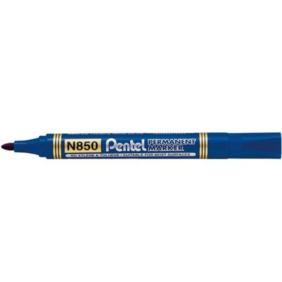 Markers & Highlighters | Pentel Pentel N850 Permanent Marker Bullet 1.5Mm Blue Pack12