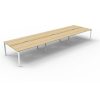 Office Furniture | RapidLine Rapidline Deluxe Infinity Desk Profile Leg Double Sided 6 Person 5400Mmw Oak/White