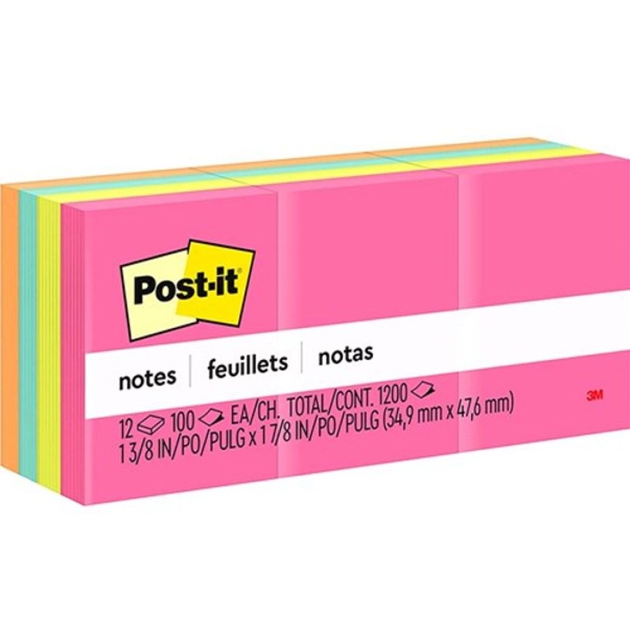 Notes & Flags | Post-It Post-It 653An Assorted Notes 35Mmx48Mm Poptimistic Pack Of 12