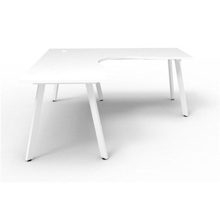 Office Furniture | RapidLine Rapidline Eternity Corner Workstation 1800/1800W X 750D X 730Mmh White/White