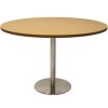 Office Furniture | RapidLine Rapidline Disc Base Round Table 1200D X 755Mmh Oak Top Silver Base