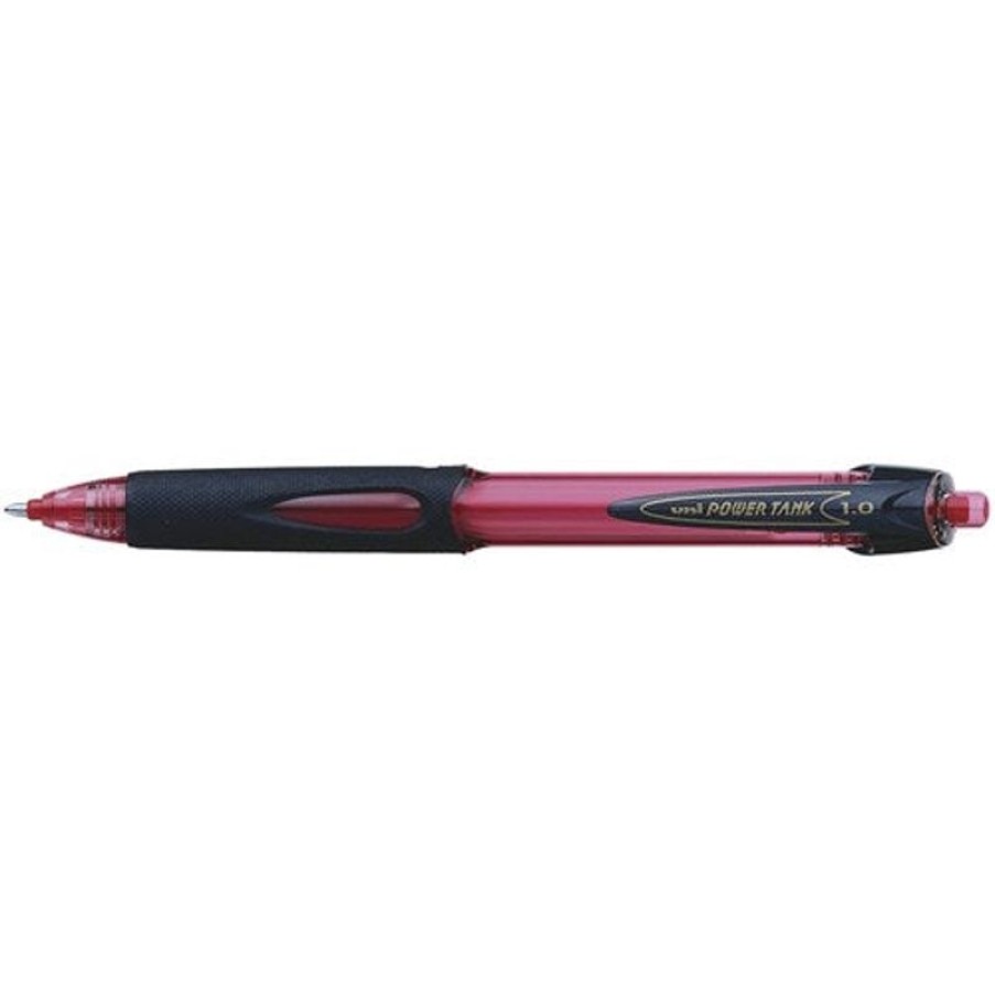 Pens | Uni-Ball Uni Sn220 Power Tank Ballpoint Pen Retractable Medium 1Mm Red Box12