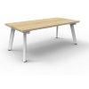 Office Furniture | RapidLine Rapidline Eternity Coffee Table 1200W X 600D X 450Mmh Oak Top White Base